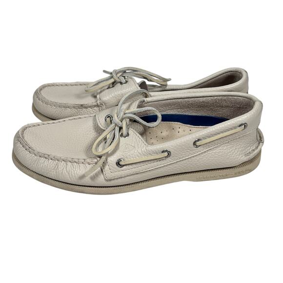 MENS 9.5 ICE OFF WHITE SPERRY BOAT SHOES - Picture 3 of 6